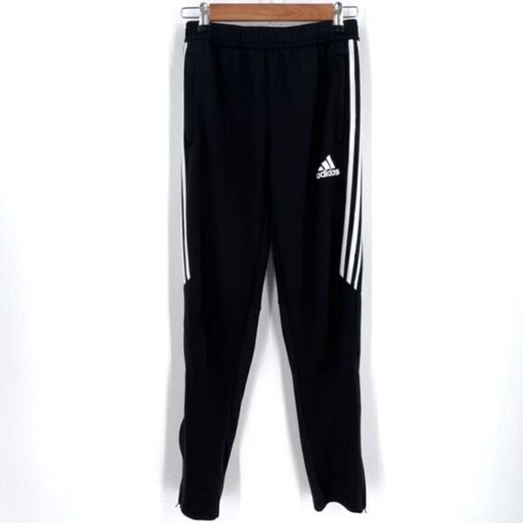 Adidas Youth Climacool Half Stripe Soccer Training Pants Black White Size Large - Picture 1 of 12